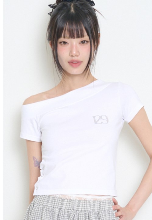 ILLIGO 129 單肩燙鑽上衣-3色
