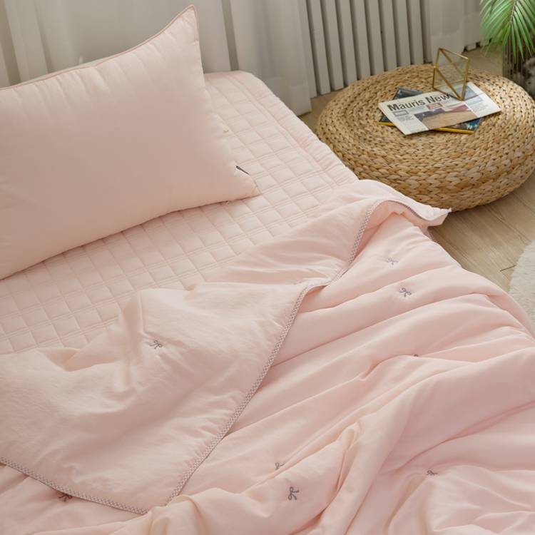 蝴蝶結刺繡 涼感被