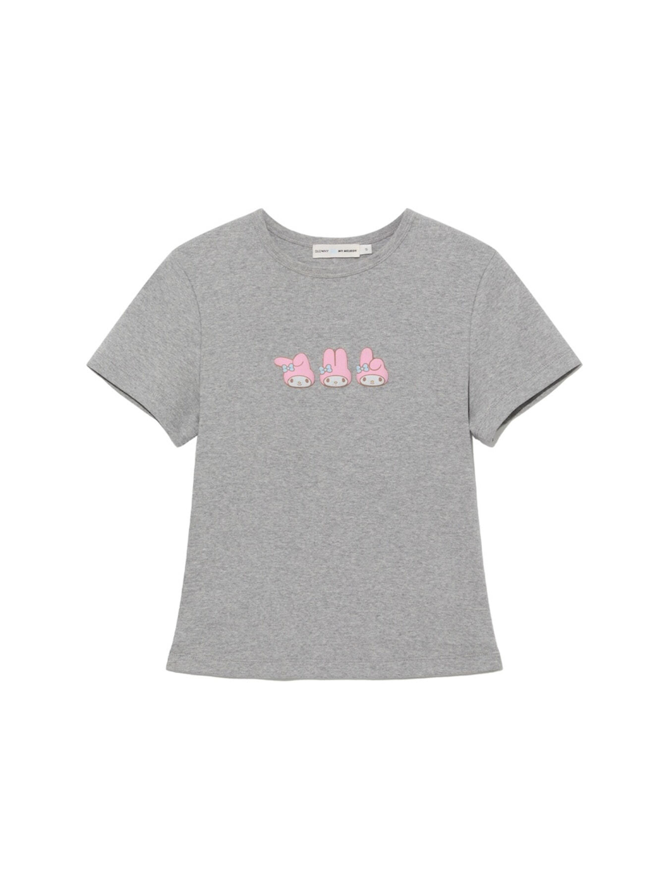 【韓國正品】GLOWNY｜GLOWNY X MY MELODY BABY TEE [MELANGE GRAY]