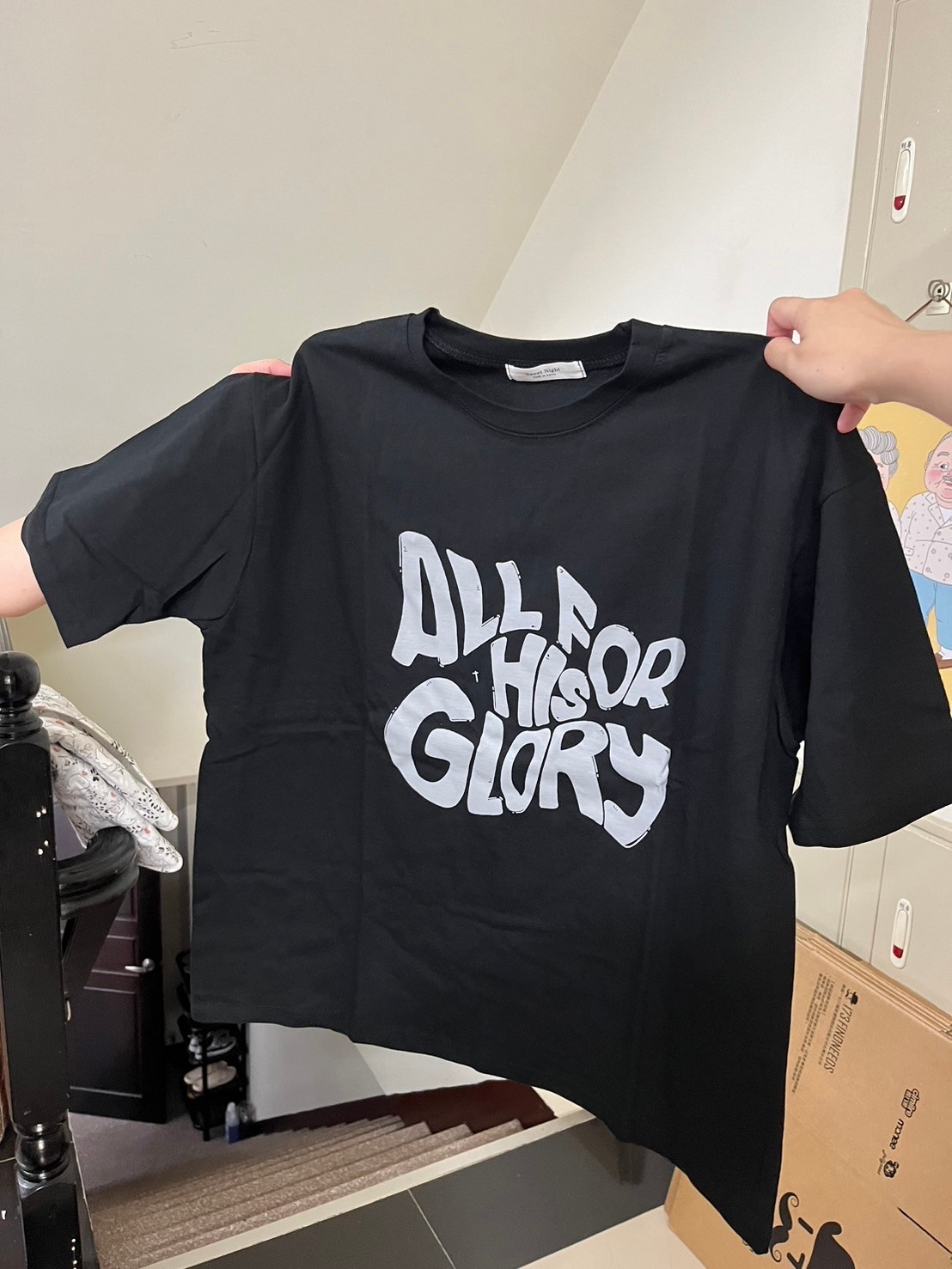 休閒字母上衣 黑