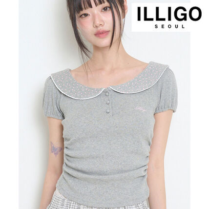 【韓國正品】ILLIGO｜PETIT PUFF COLLAR TEE [MELANGE]